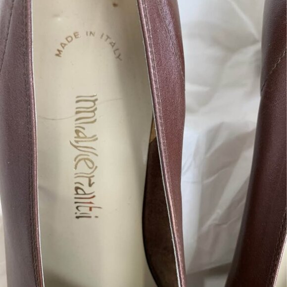 MASERATI Vintage Brown Leather Pump - Sz 9 - Picture 5 of 6